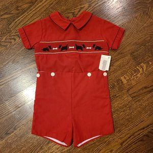 Smocked Corduroy Scottie dog Jon Jon